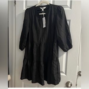 EVER NEW Black Tiered Linen blend dress — NWT